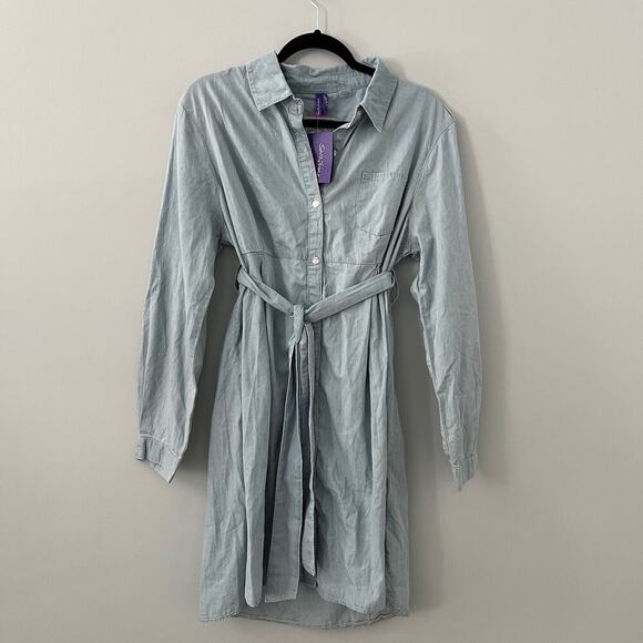 NWT Seraphine Cotton Chambray Belted Maternity Tunic 18 - Picture 1 of 5